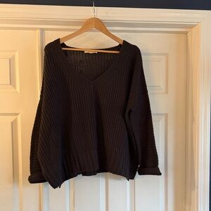 Elegant Black V-Neck Sweater